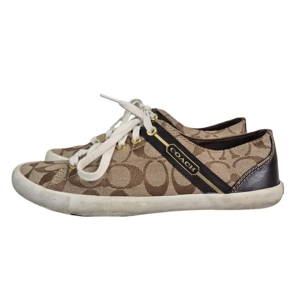 Coach Lesley Signature Sneaker Shoes Sz 8.5